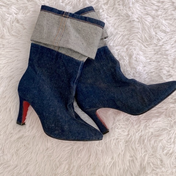 Super cute above ankle denim fold over boots - Picture 6 of 8